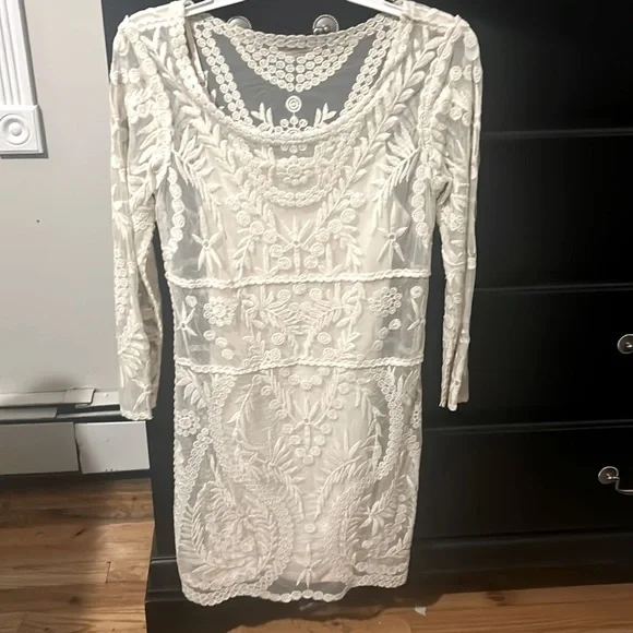 Express | Dresses | Express Slip Dress In Cream With Gorgeous Lace Overlay | Poshmark Express | Dresses | Express Slip Dress In Cream With Gorgeous Lace Overlay | Poshmark